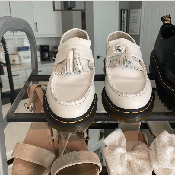Dr. Martens White Leather Tassel Loafers - Picture 3 of 5
